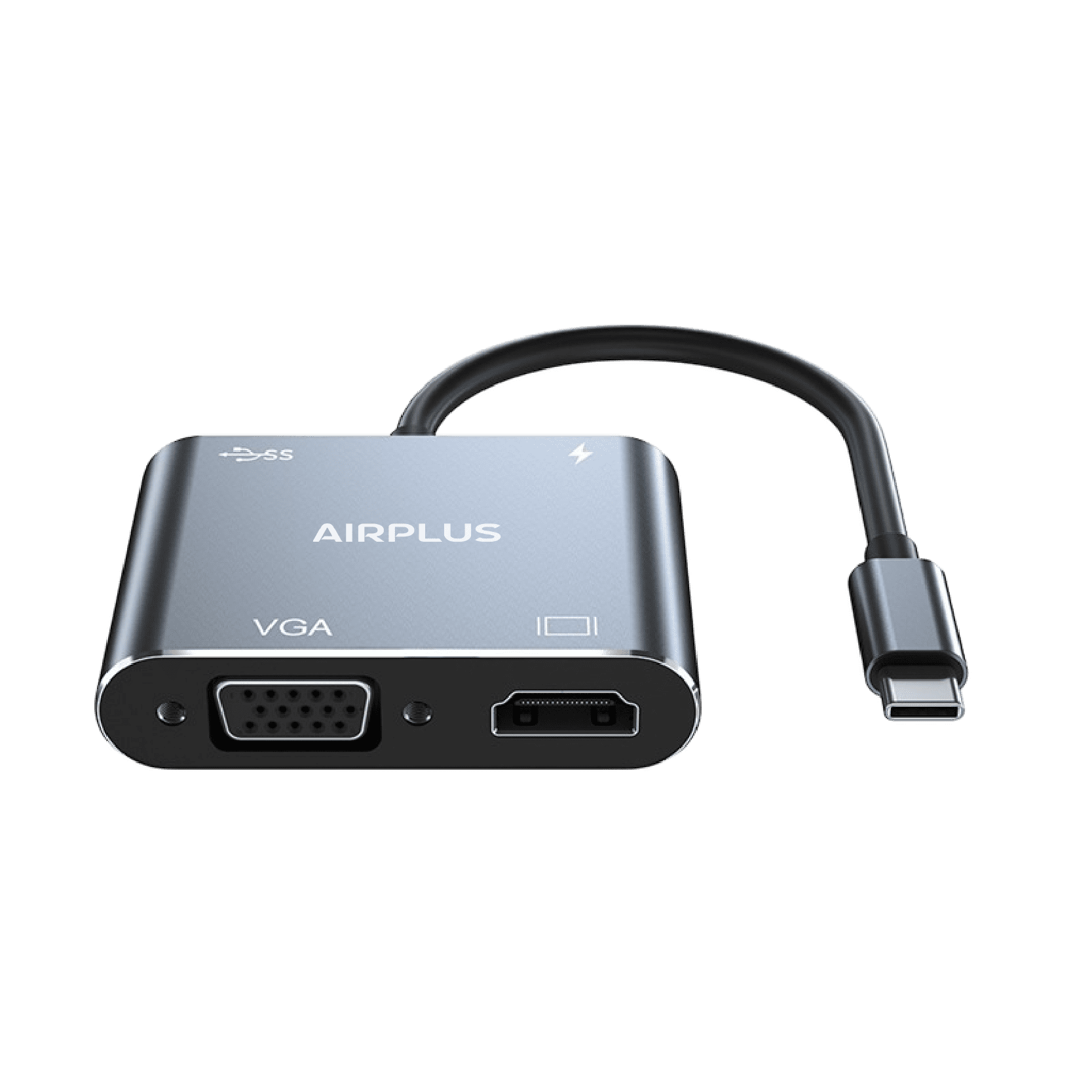 Airplus Adaptateur USB-C multiport 4-en-1 HDMI VGA DP USB 3.0