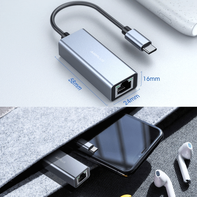 Airplus Adaptateur Ethernet USB-C vers Gigabit RJ-45 – Image 5