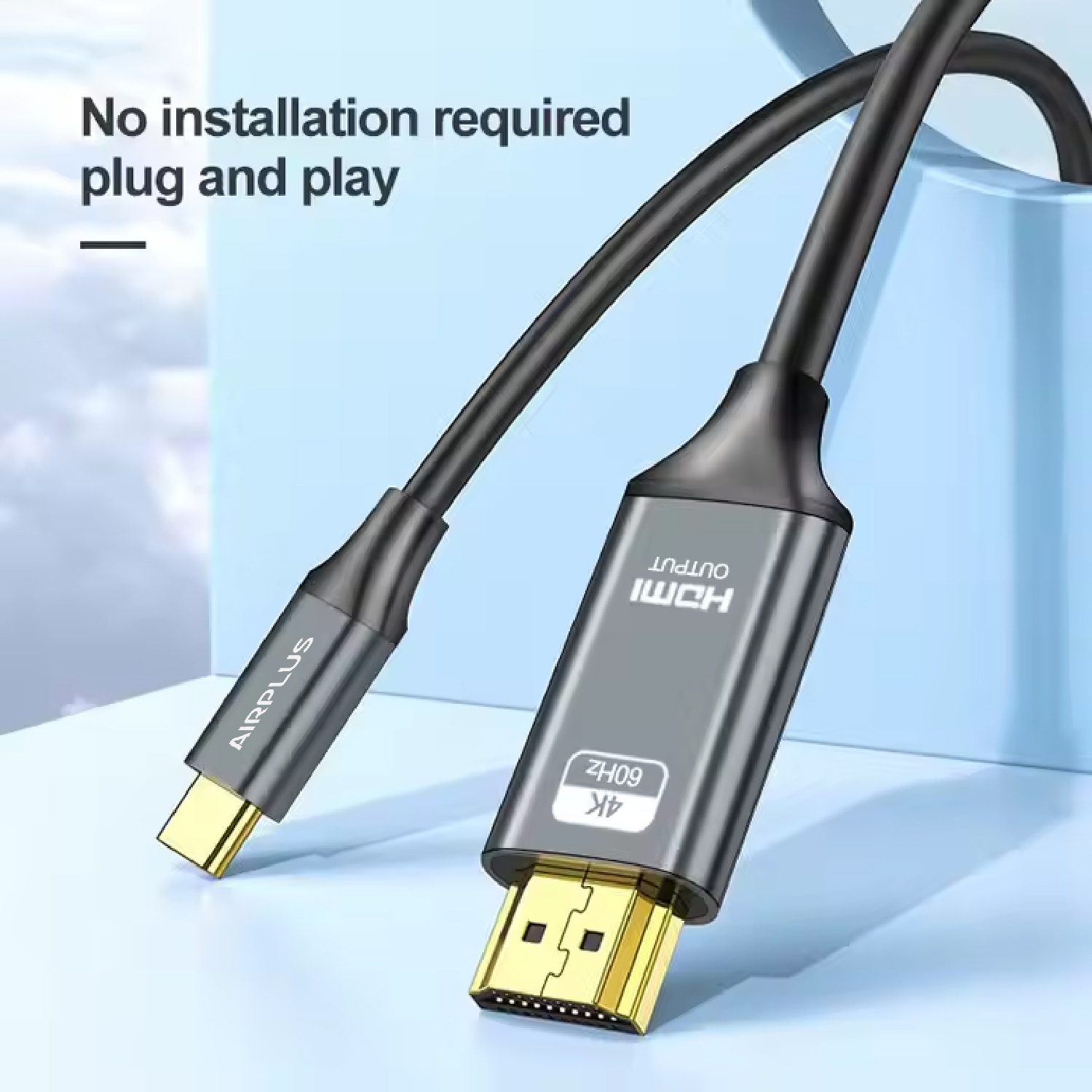 Airplus Type-C vers HDMI 4K 60Hz Video Audio Cable 2M – Image 4